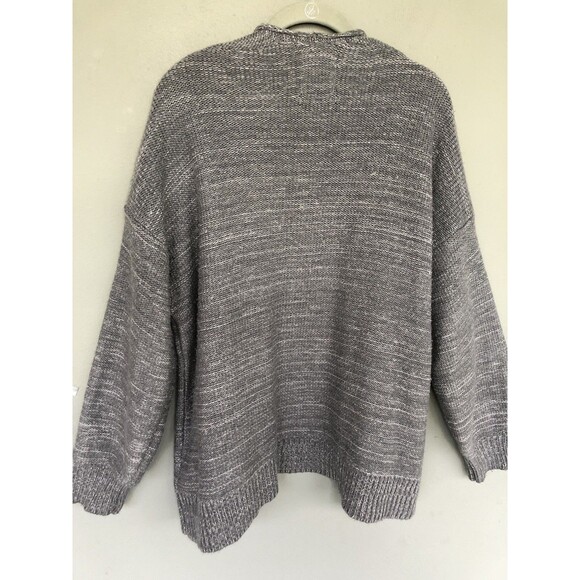 Urban Outfitter Open Front Cardigan Sweater Women M Grey Roll Neck Pocket Chunky - Picture 10 of 12